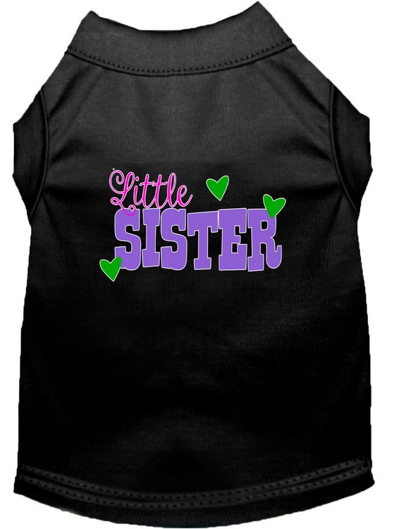 Little Sister Screen Print Dog Shirt Black XXXL